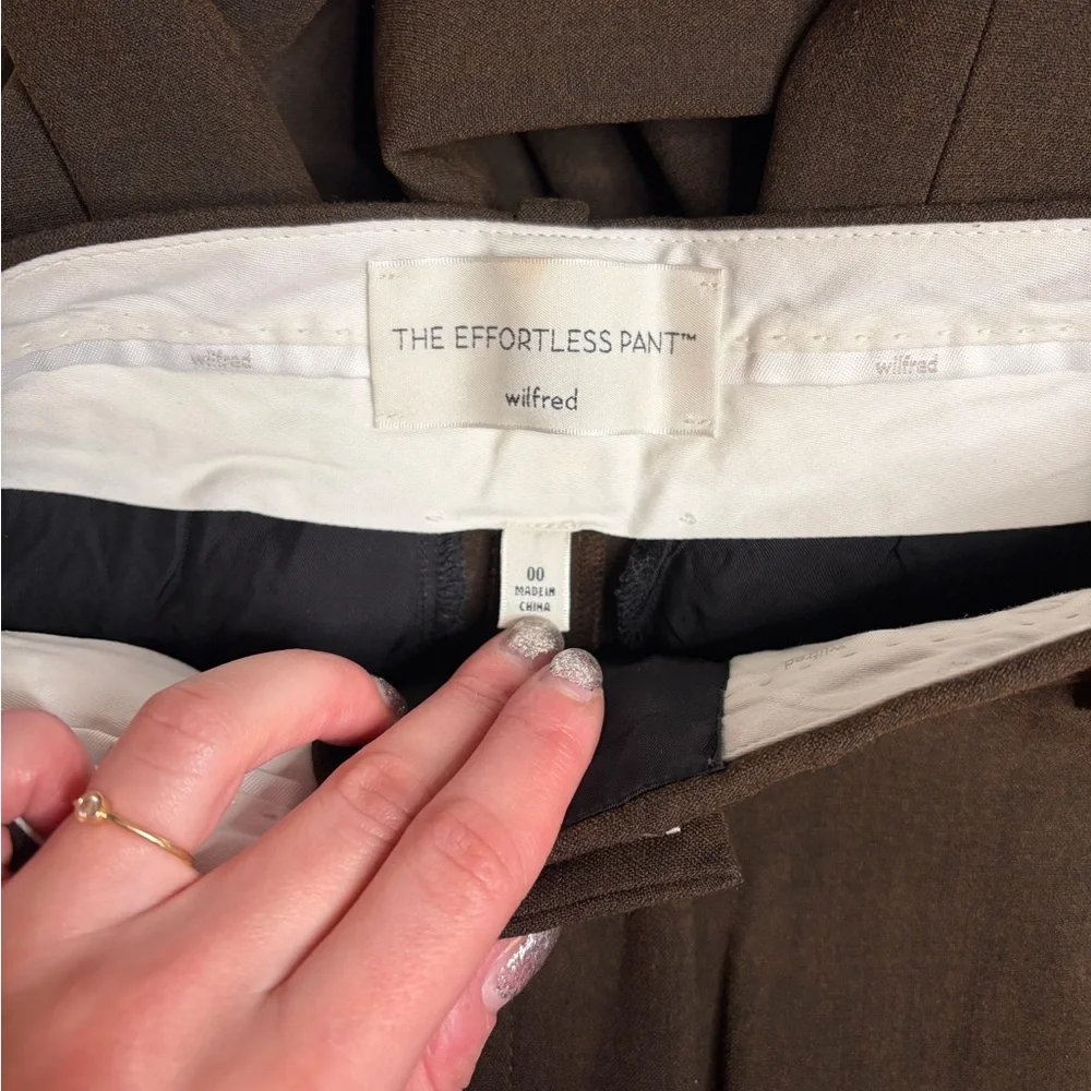 Aritzia Wilfred effortless pant Heather rich cocoa - Picture 3 of 3